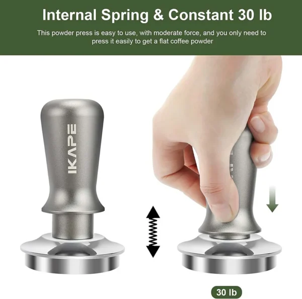 ikape-v3_tamper_with_30lb_spring IKAPE Espresso V3 Calibrated Coffee Tamper
