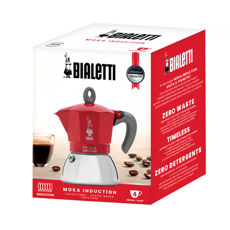 Bialetti New Moka Induction 4 koppar – Red
