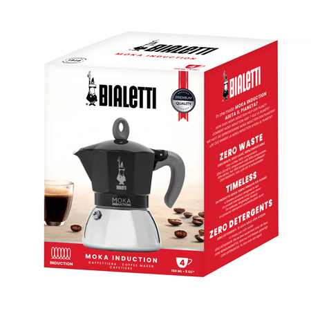 Bialetti New Moka Induction 4 koppar – Black